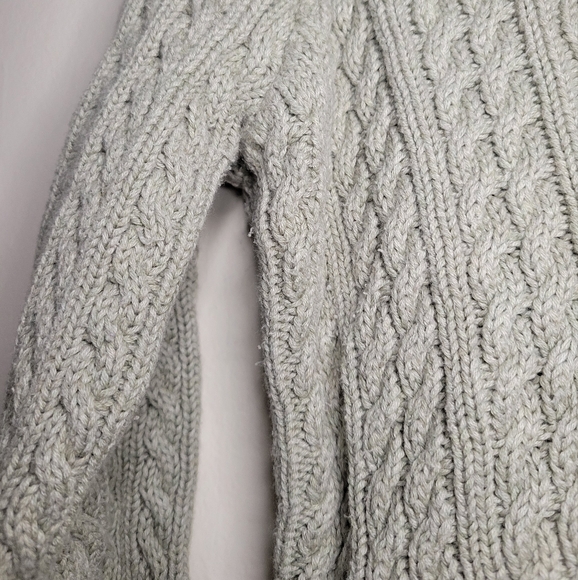 Croft & Barrow green zip henley cable knit turtleneck, sz l - Picture 5 of 7